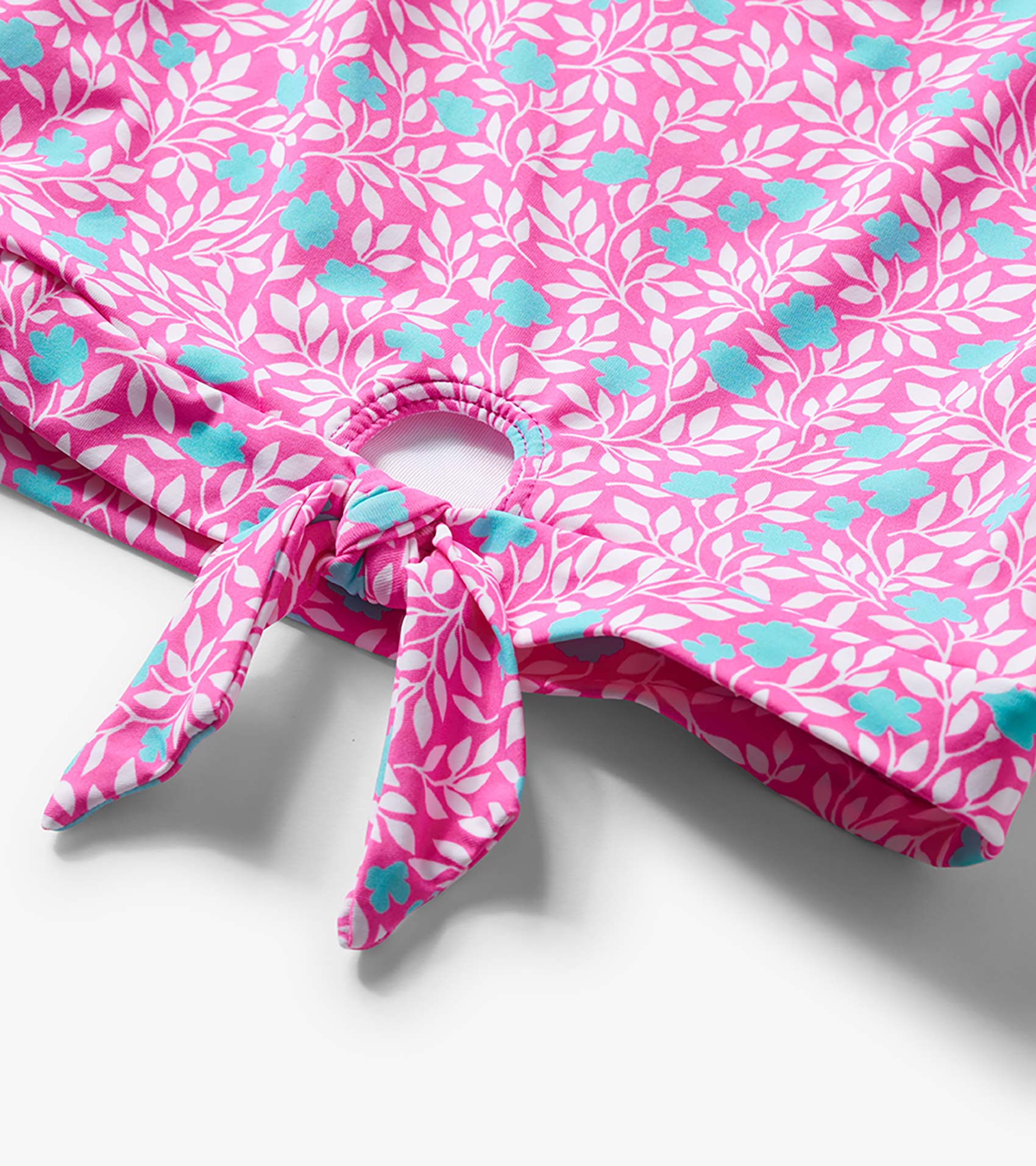 Girls Pink Floral Stripes Tie-Front Two-Piece Swimsuit | Hatley For Girls