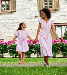 Girls Neon Chambray Stripes Woven Play Dress | Hatley For Girls