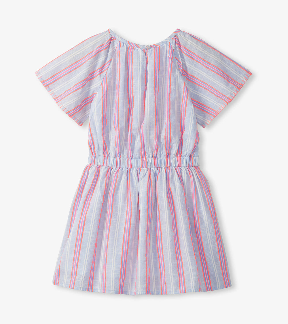 Girls Neon Chambray Stripes Woven Play Dress | Hatley For Girls