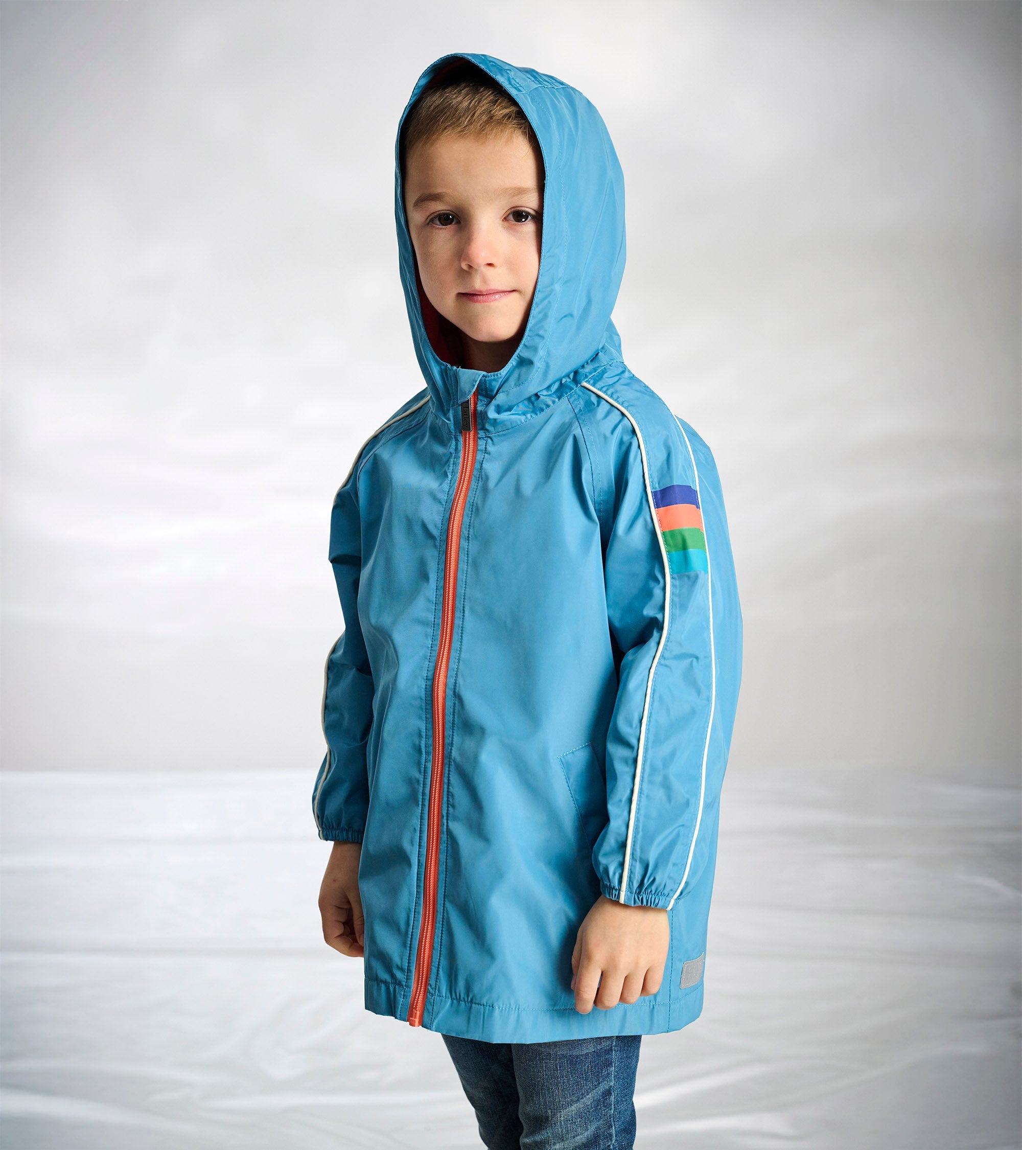 Boys Niagara Blue Jersey Lined-Rain Jacket | Hatley Outlet Boys