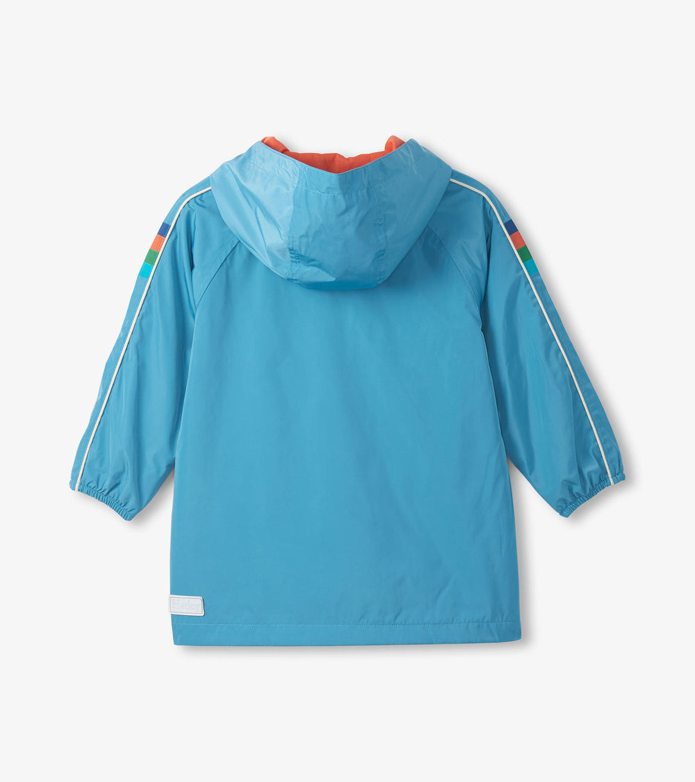 Boys Niagara Blue Jersey Lined-Rain Jacket | Hatley Outlet Boys