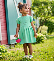 Baby & Toddler Girls Neptune Green Knit Pointelle Dress | Hatley Onsale Baby & Toddler