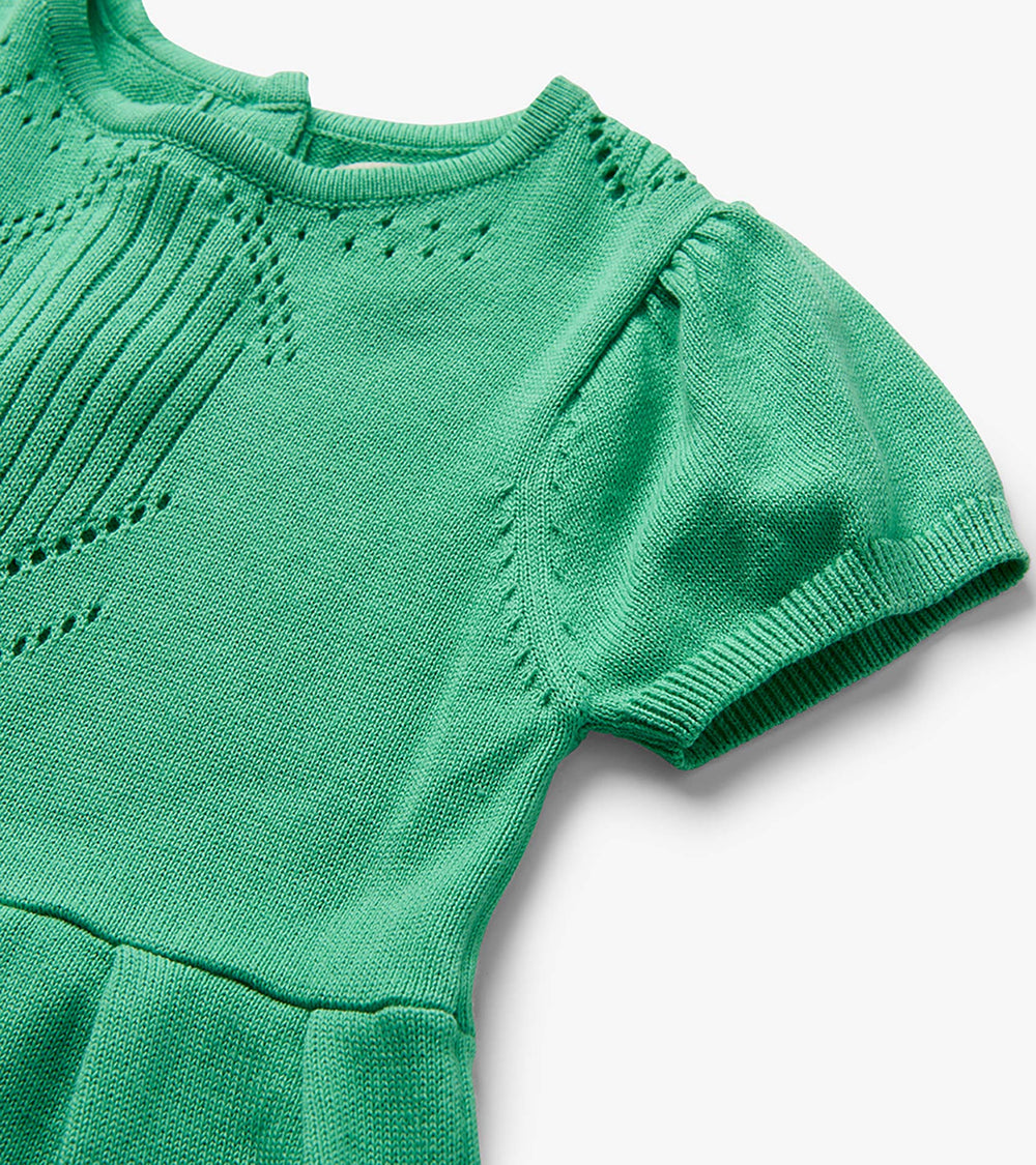 Baby & Toddler Girls Neptune Green Knit Pointelle Dress | Hatley Onsale Baby & Toddler