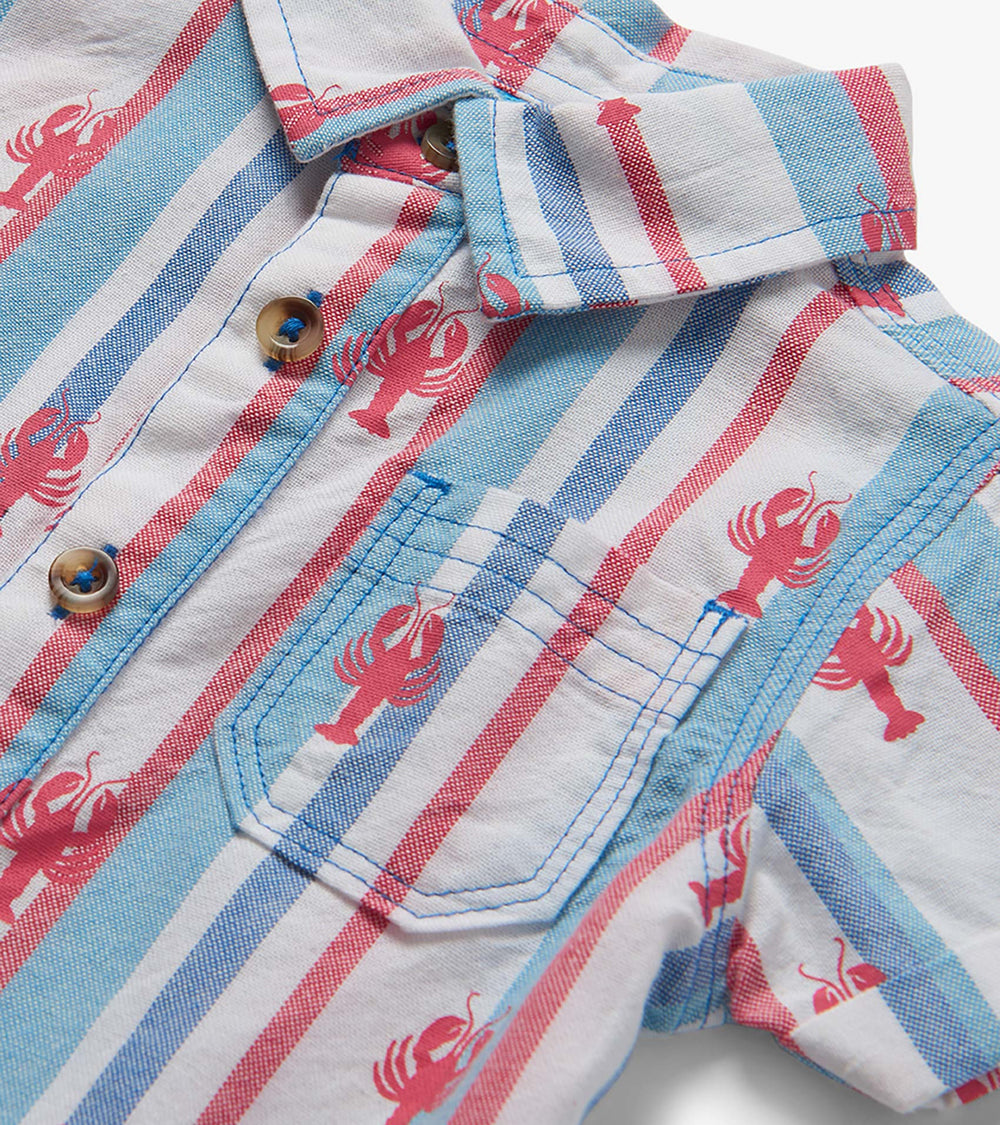 Baby Boys Preppy Lobsters Woven Romper | Hatley Outlet Baby & Toddler