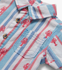 Baby Boys Preppy Lobsters Woven Romper | Hatley Outlet Baby & Toddler