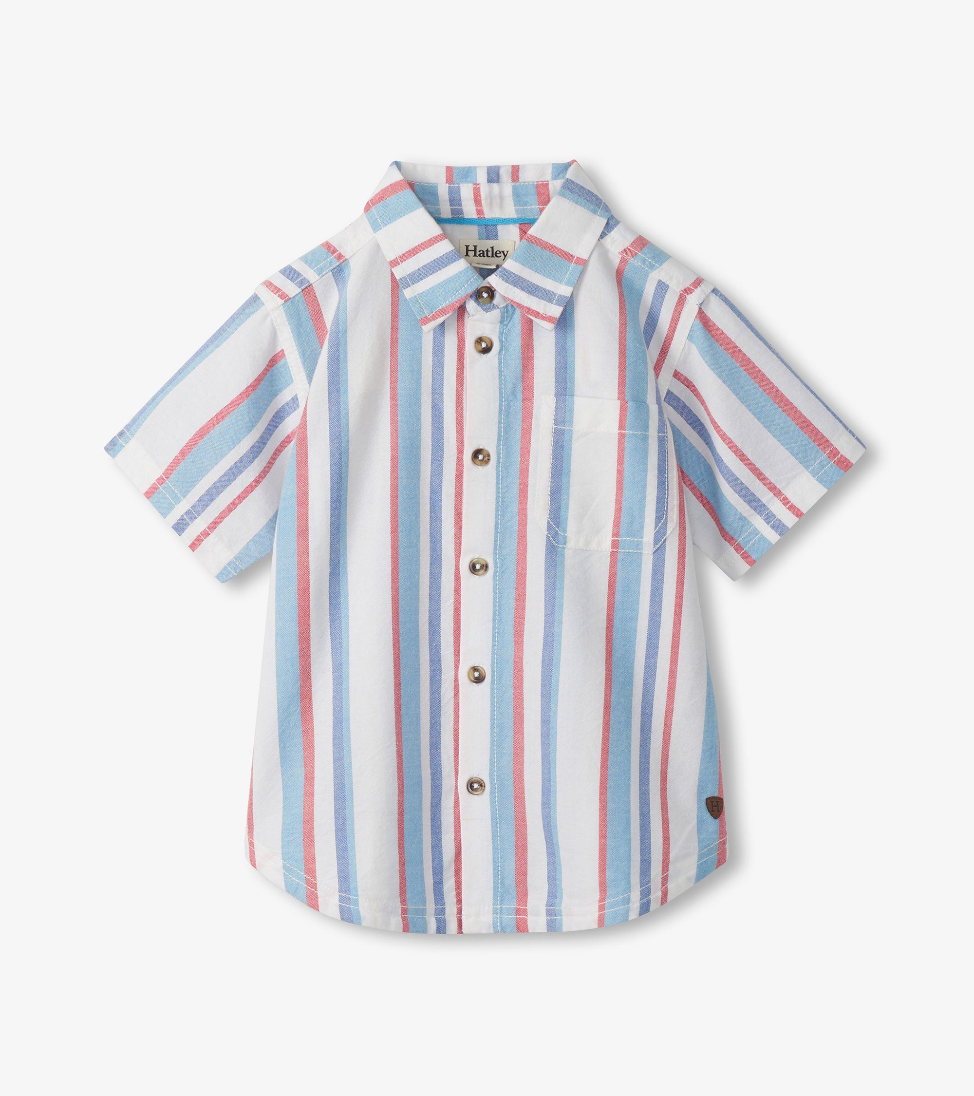 Boys Nautical Stripes Woven Button Down Shirt | Hatley Discount Boys