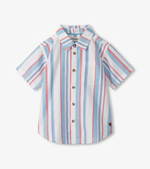 Boys Nautical Stripes Woven Button Down Shirt | Hatley Discount Boys