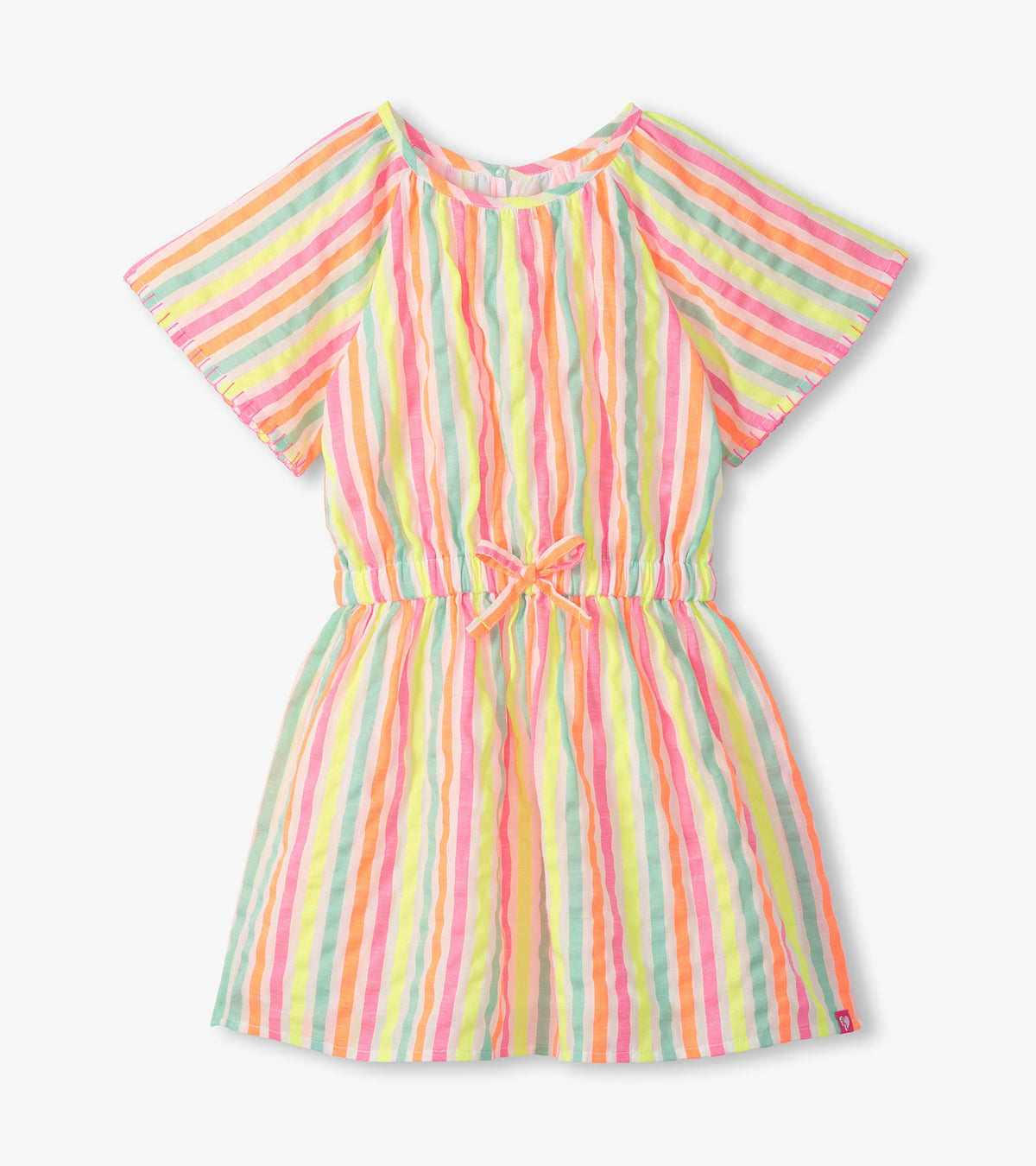Girls Neon Summer Stripes Woven Play Dress | Hatley Discount Girls