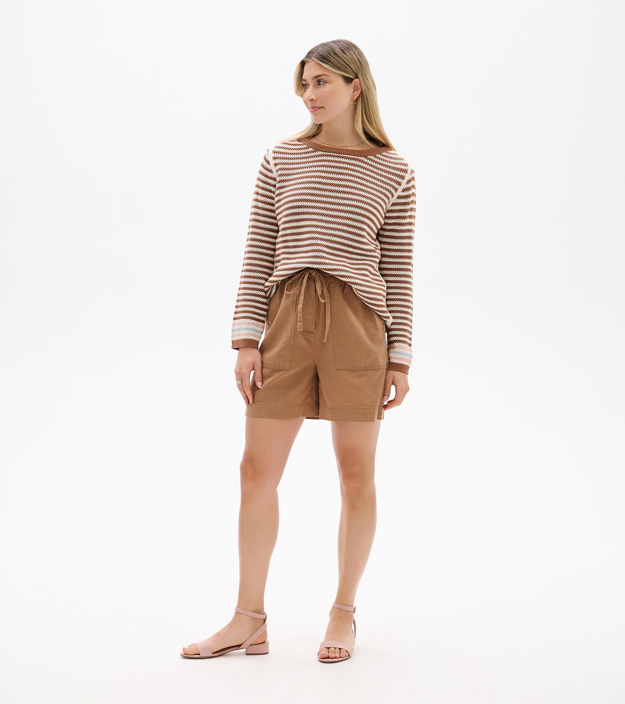 Pointelle Stripe Sweater - Neutral | Hatley US Women