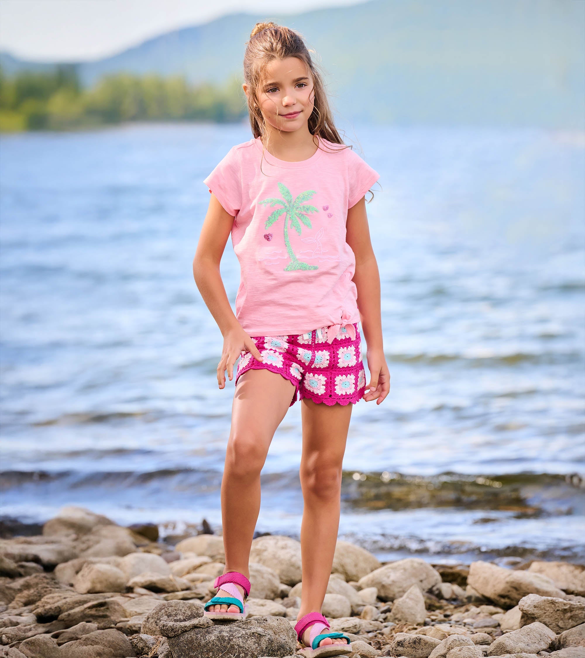Girls Summer Palm Tie Front T-Shirt | Hatley Girls