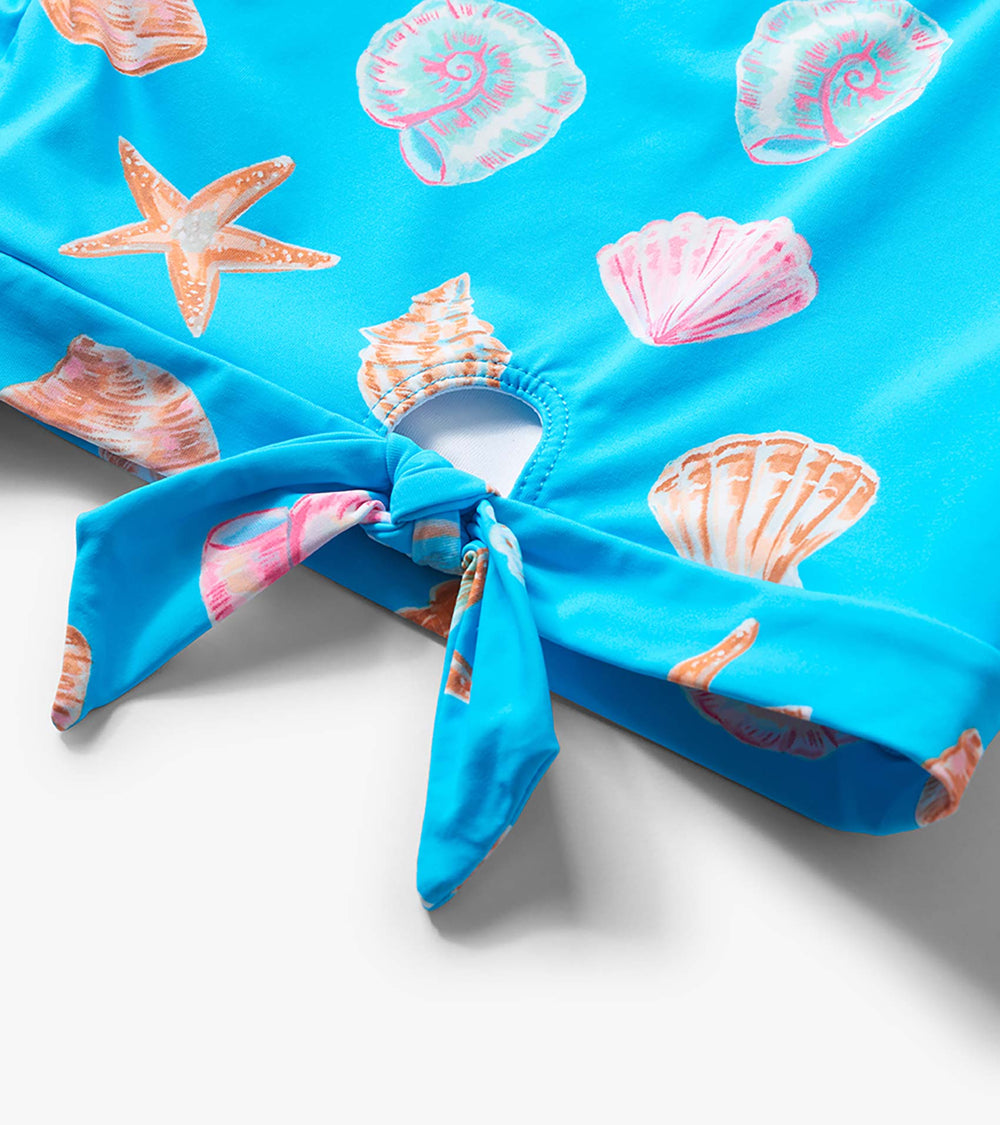 Girls Sea Shells Tie-Front Two-Piece Swimsuit | Hatley Sale Girls