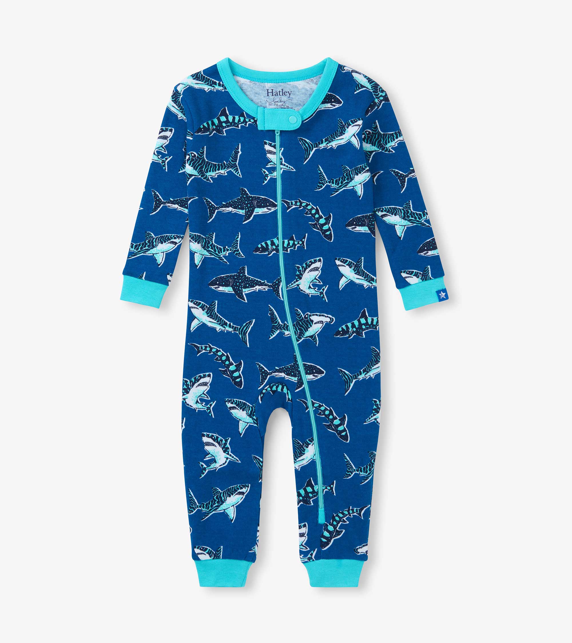Baby Boys Patterned Sharks Cotton Sleeper | Hatley Baby & Toddler