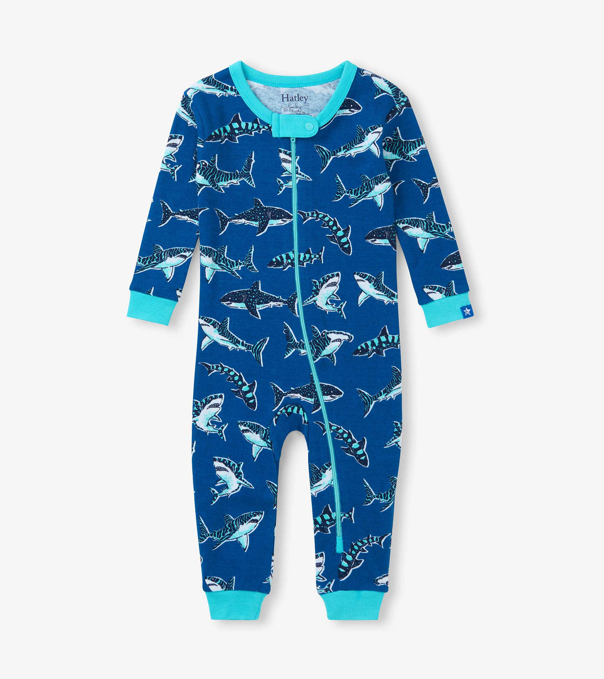 Baby Boys Patterned Sharks Cotton Sleeper | Hatley Baby & Toddler