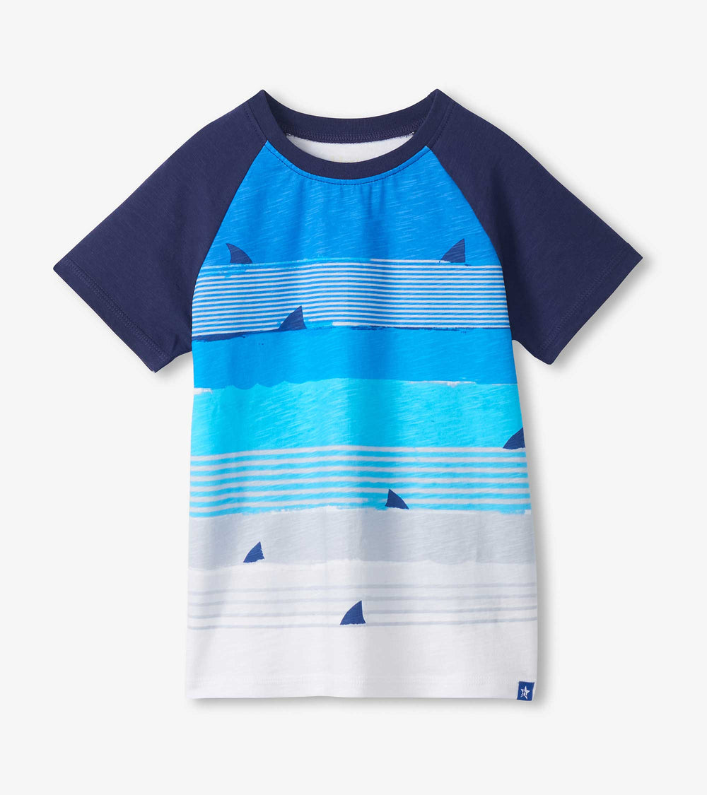 Boys Fin Stripes Raglan T-Shirt | Hatley Discount Boys