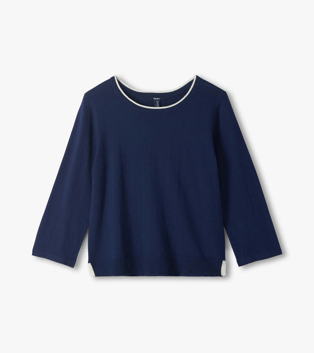 3/4 Sleeve Knit Top - Patriot Blue | Hatley Women