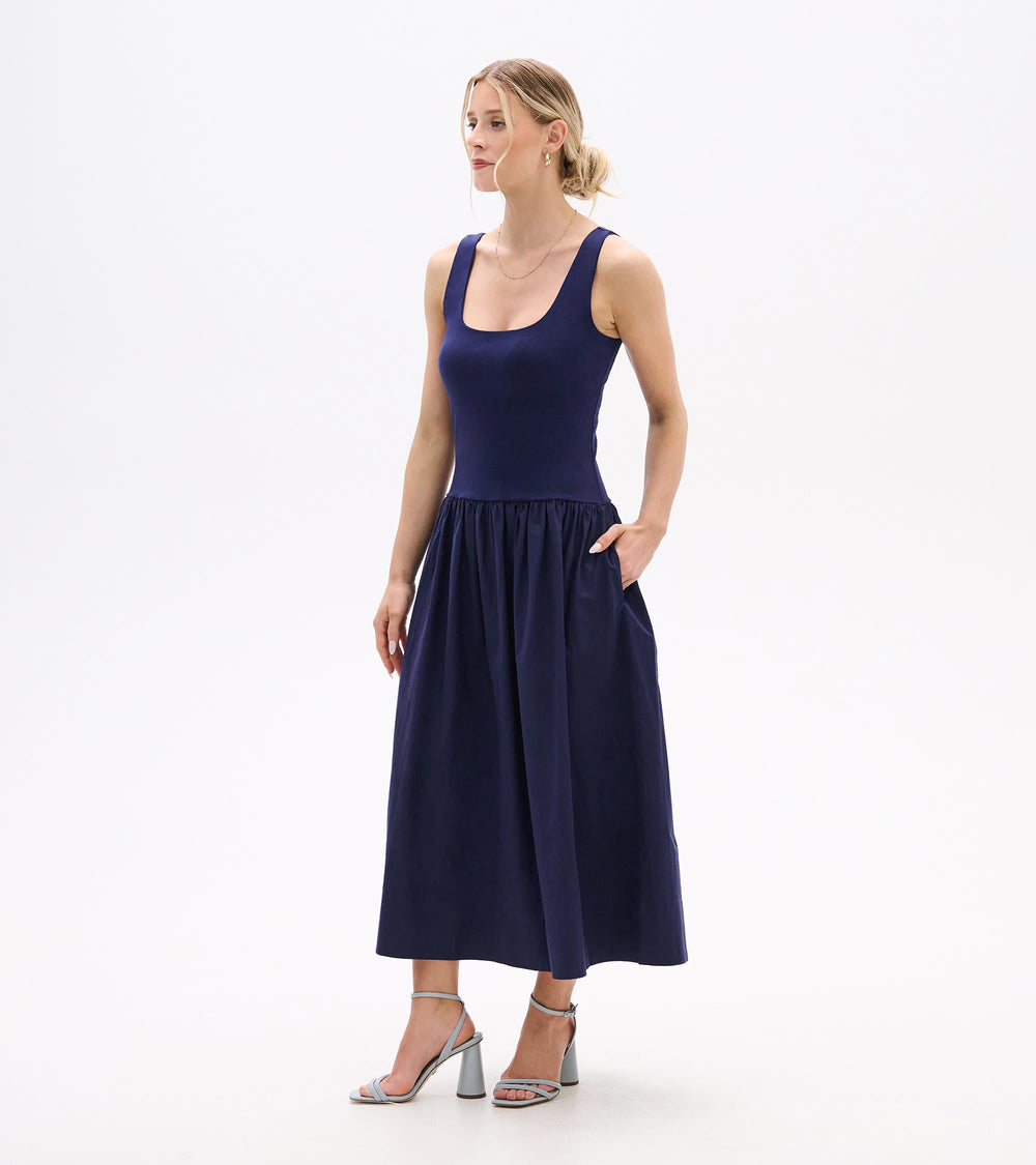 Mix Media Midi Dress - Patriot Blue | Hatley Sale Women