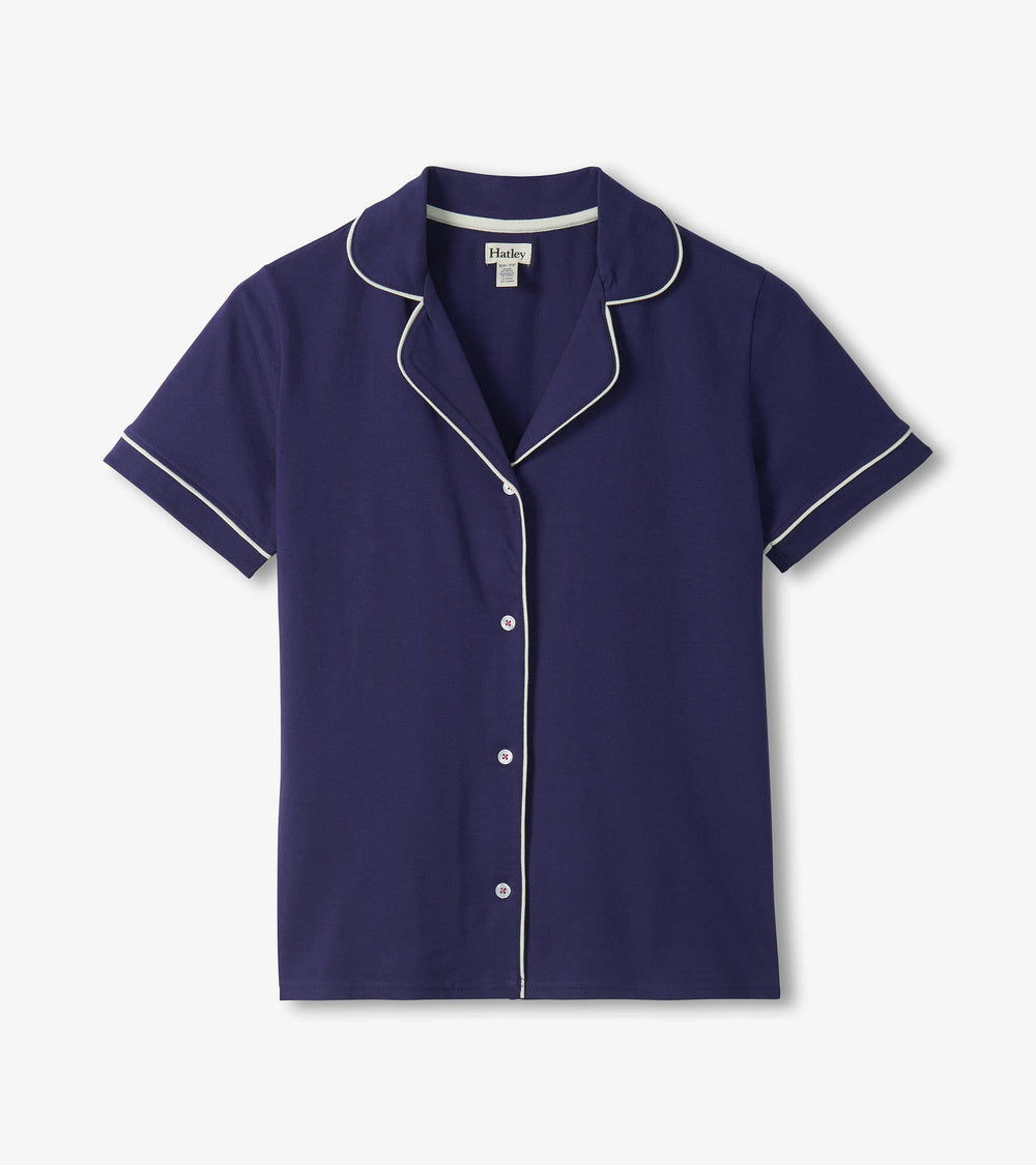 Women's Classic Navy Short Pajama Set | Hatley Women