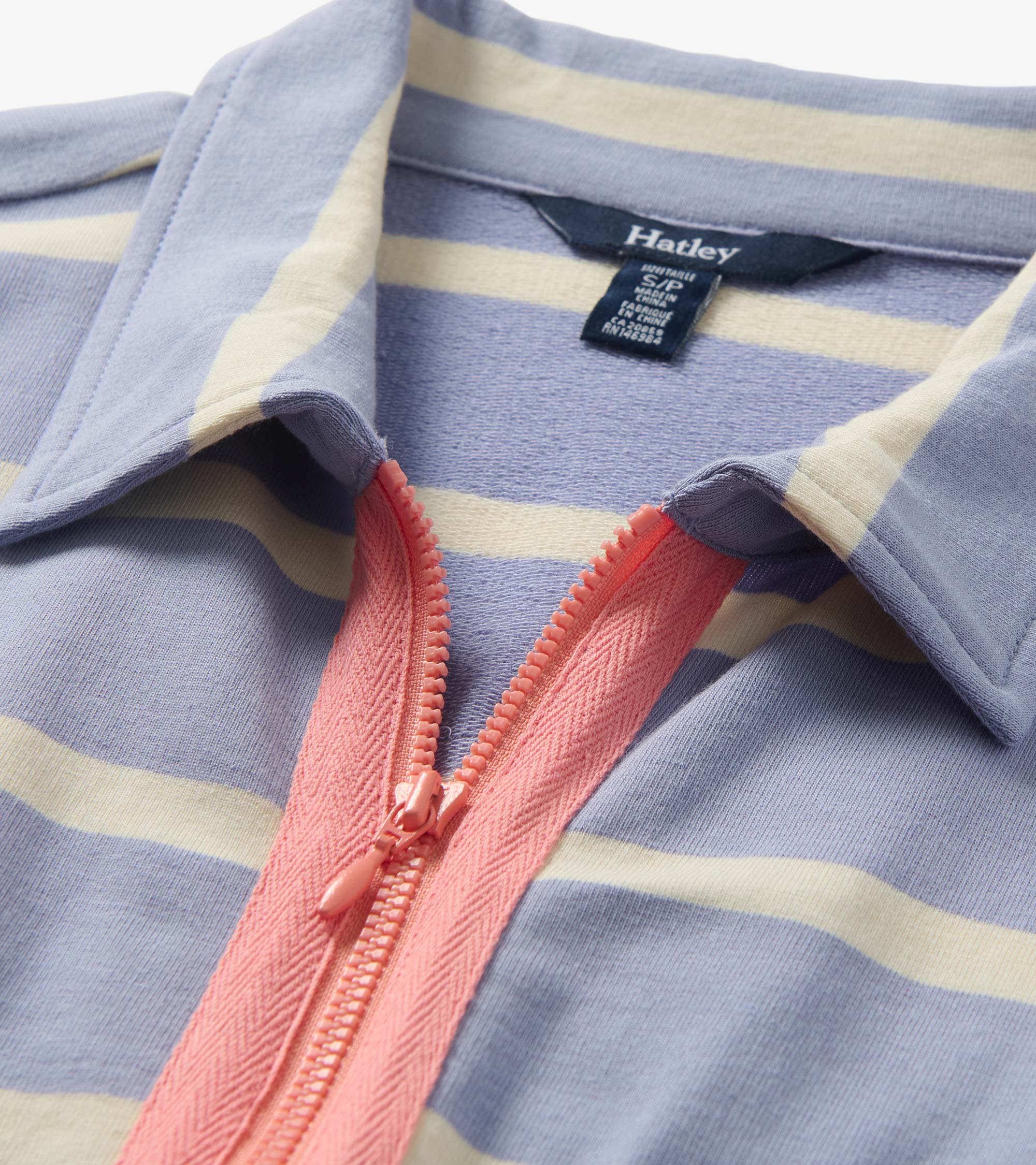 Contrast Zip Maxi Dress - Pale Iris Stripes | Hatley For Women