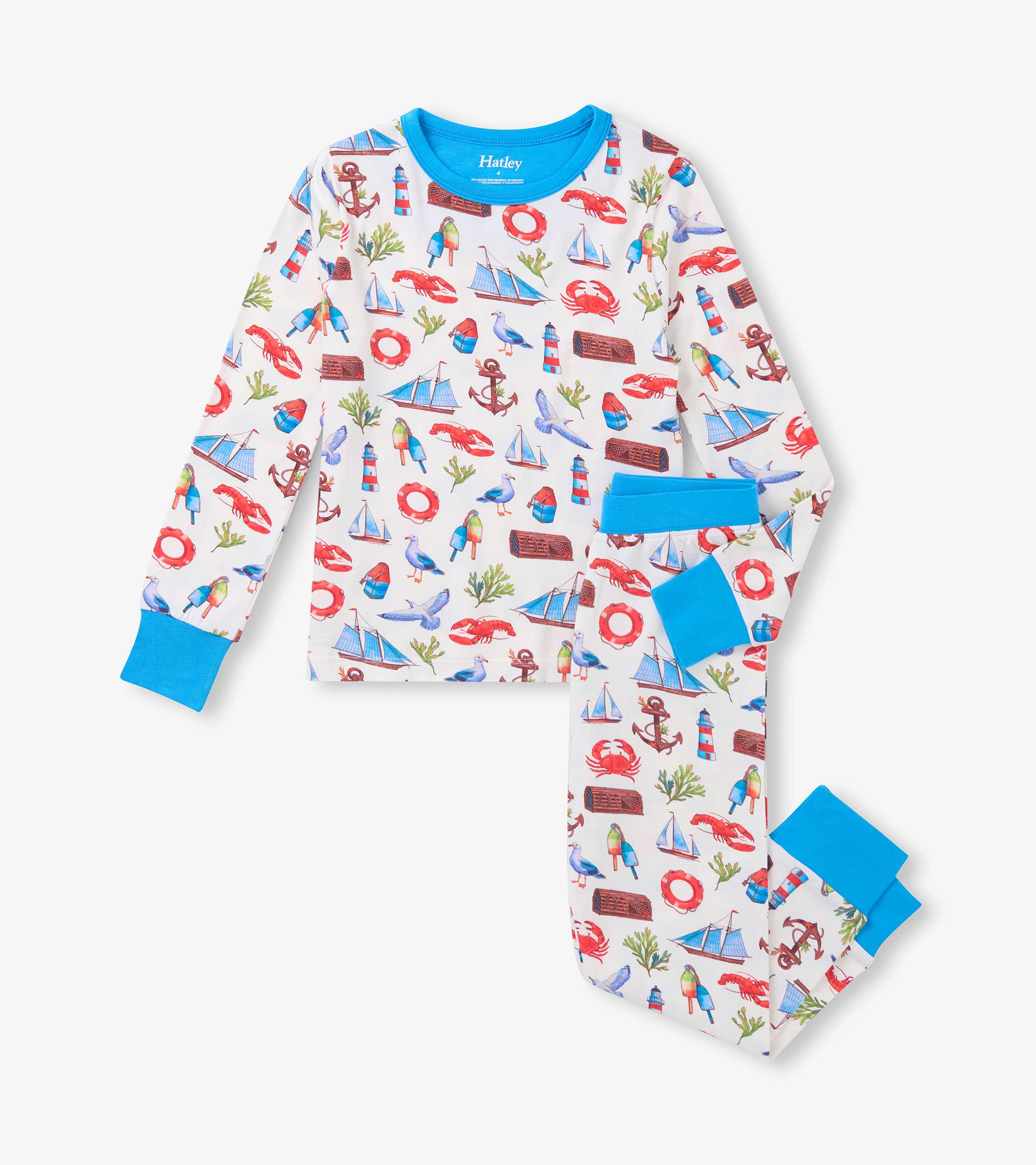 Boys Painted Seascape Bamboo Pajama Set | Hatley Boys