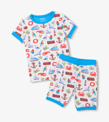 Boys Painted Seascape Bamboo Short Pajama Set | Hatley Outlet Boys