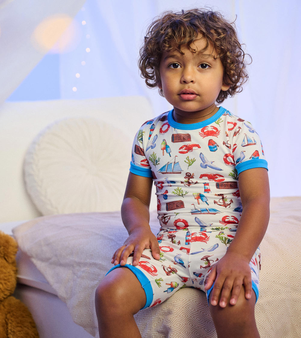 Boys Painted Seascape Bamboo Short Pajama Set | Hatley Outlet Boys