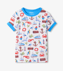 Boys Painted Seascape Bamboo Short Pajama Set | Hatley Outlet Boys