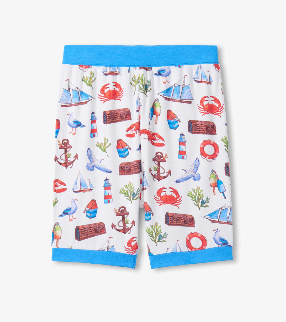 Boys Painted Seascape Bamboo Short Pajama Set | Hatley Outlet Boys