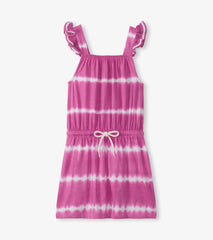 Girls Purple Orchid Tie Dye Crochet Sleeve Dress | Hatley Outlet Girls