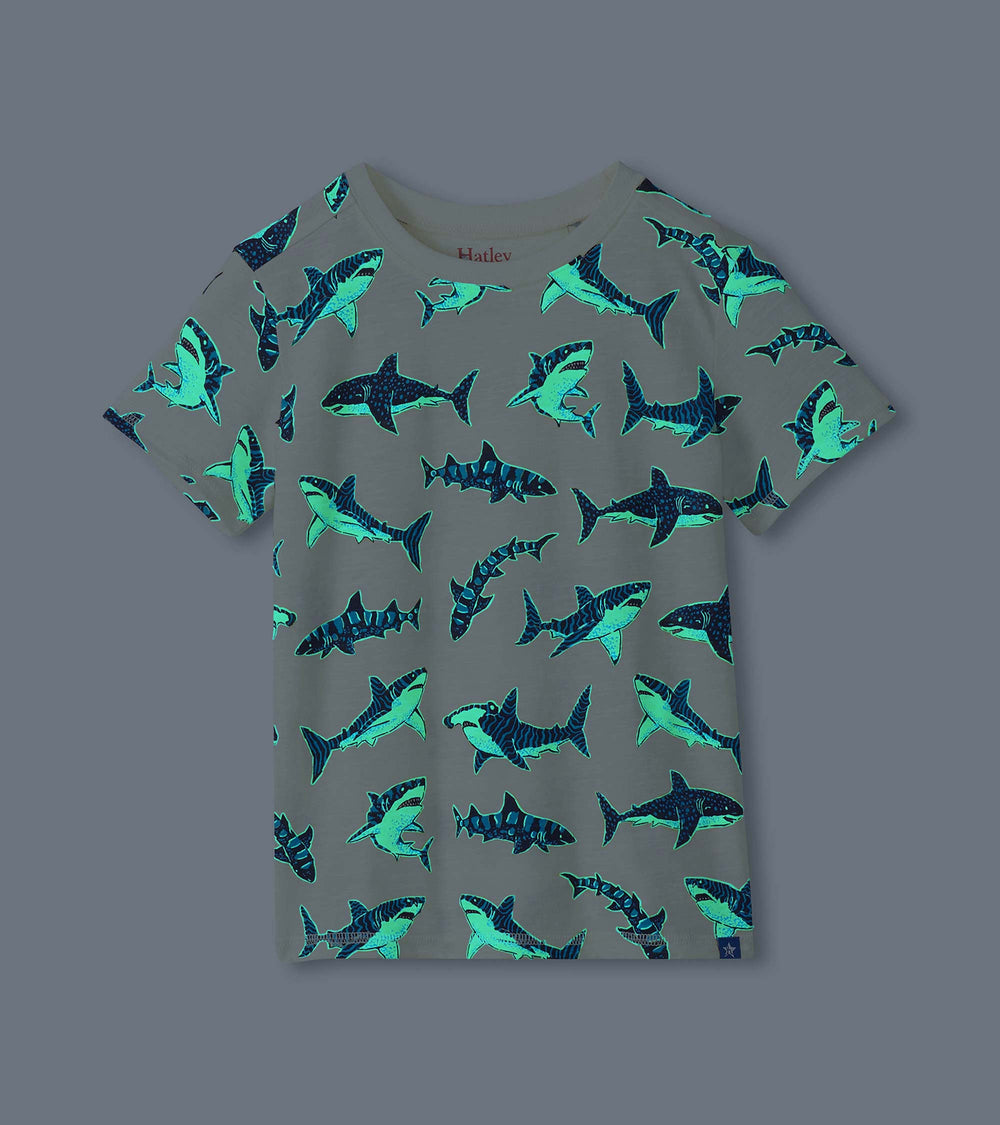 Boys Glow in the Dark Sharks Graphic Tee | Hatley US Boys