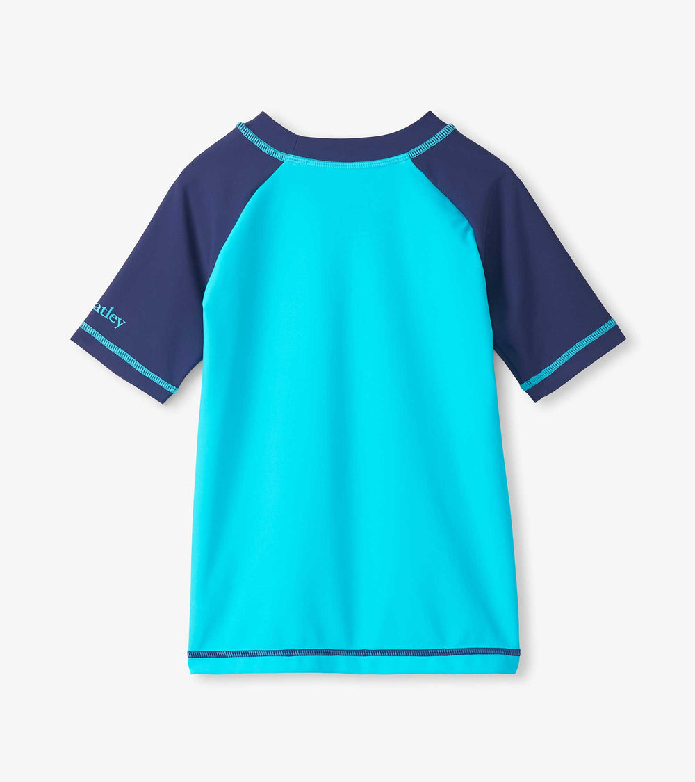 Boys Shark Blue Short Sleeve Rashguard | Hatley Onsale Boys
