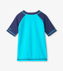 Boys Shark Blue Short Sleeve Rashguard | Hatley Onsale Boys