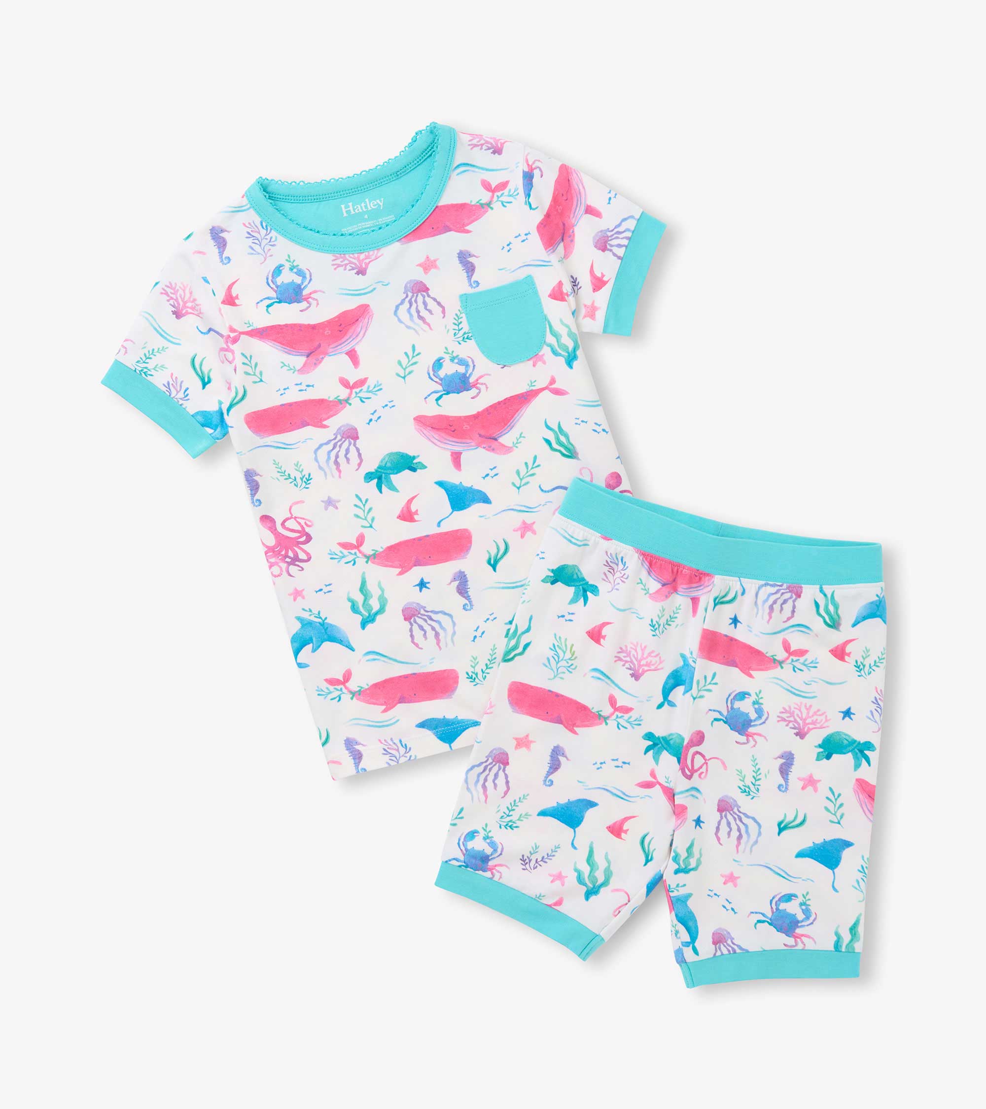 Girls Painted Sealife Bamboo Short Pajama Set | Hatley Outlet Girls