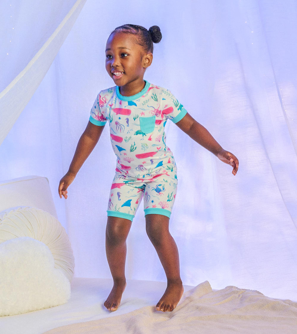 Girls Painted Sealife Bamboo Short Pajama Set | Hatley Outlet Girls