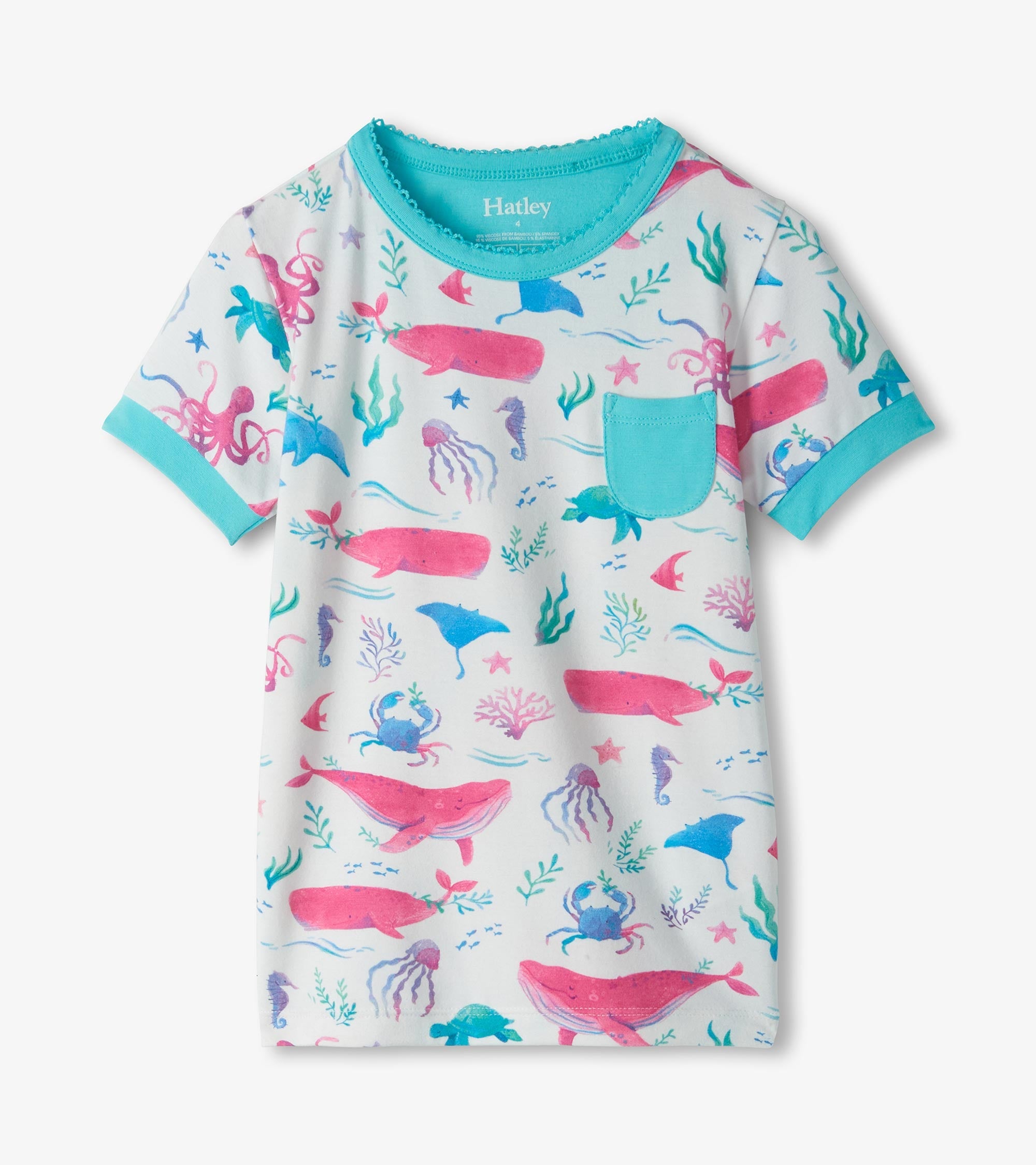 Girls Painted Sealife Bamboo Short Pajama Set | Hatley Outlet Girls