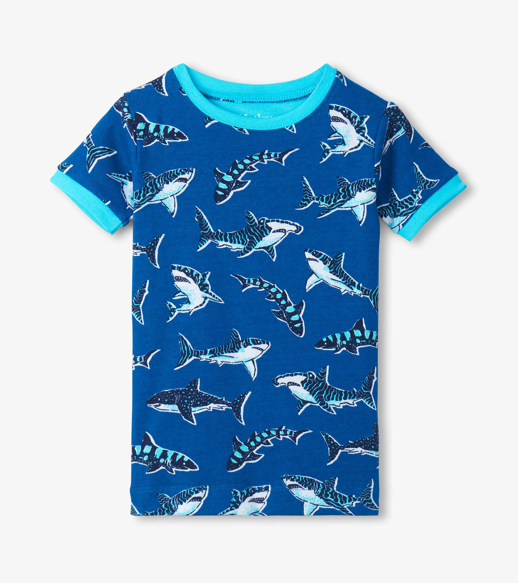 Boys Patterned Sharks Cotton Short Pajama Set | Hatley Boys