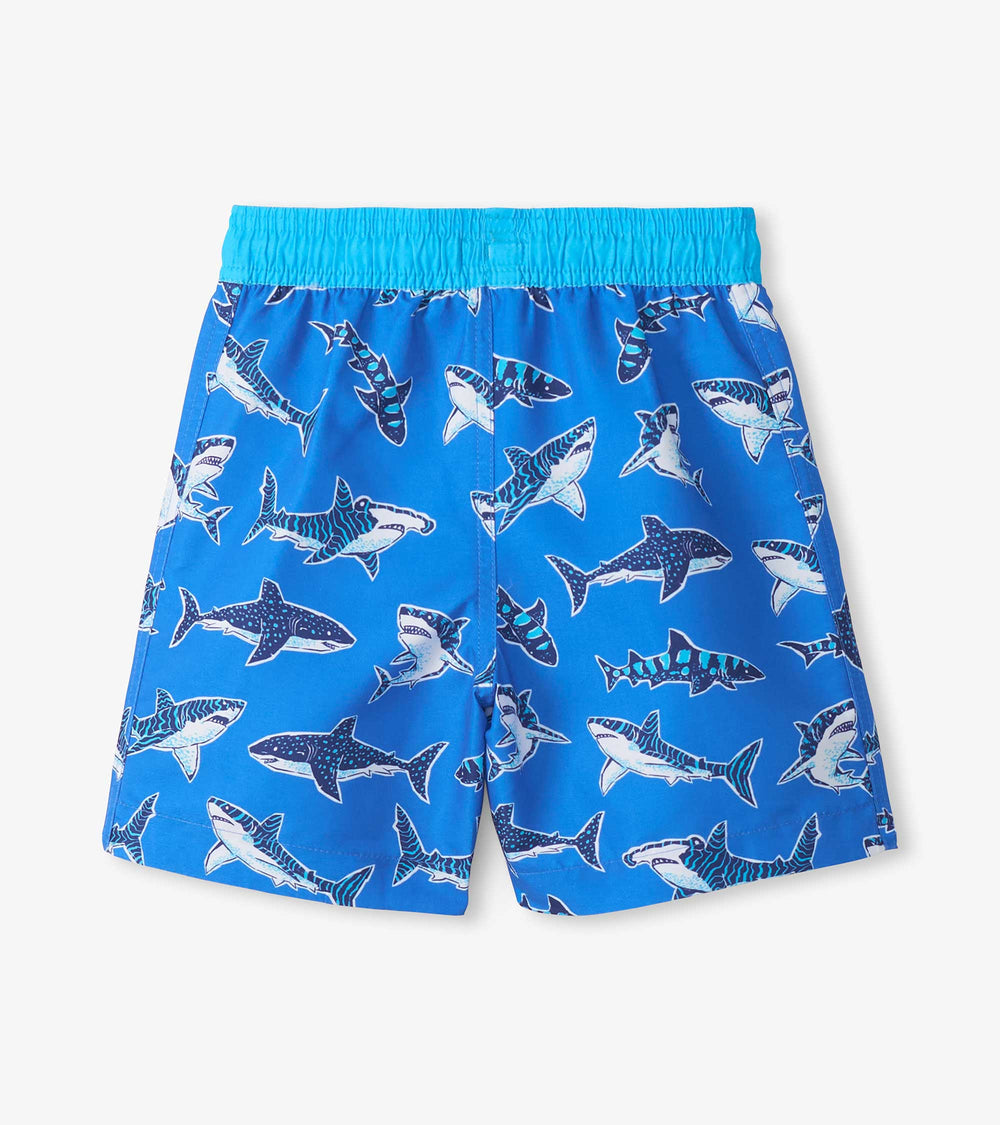 Boys Patterned Sharks Swim Trunks | Hatley Outlet Boys