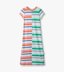 Pleated Sleeve Midi Dress - Offset Stripes | Hatley US Women
