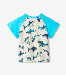 Baby & Toddler Boys Glow in the Dark Sharks Raglan T-Shirt | Hatley Sale Baby & Toddler