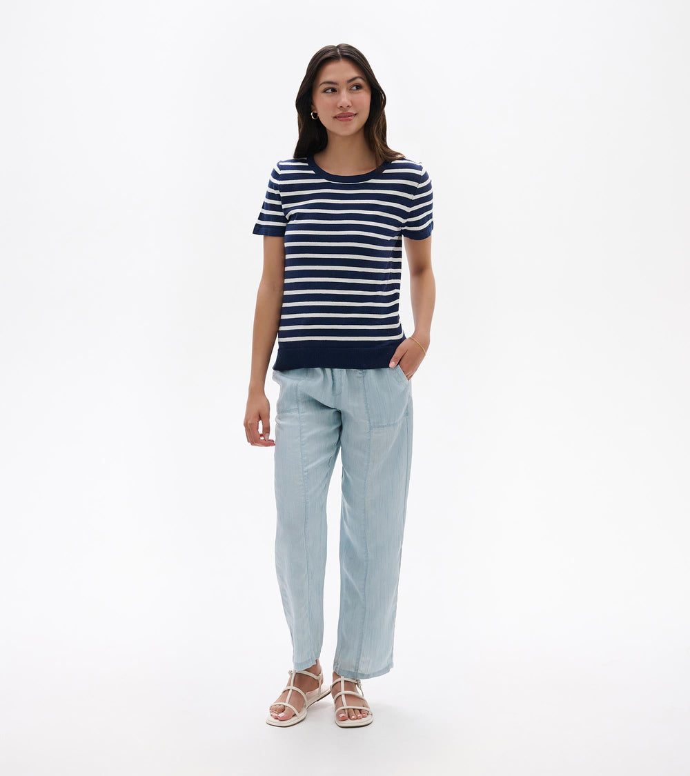 Simone Knit Tee - Navy & White Stripes | Hatley Onsale Women