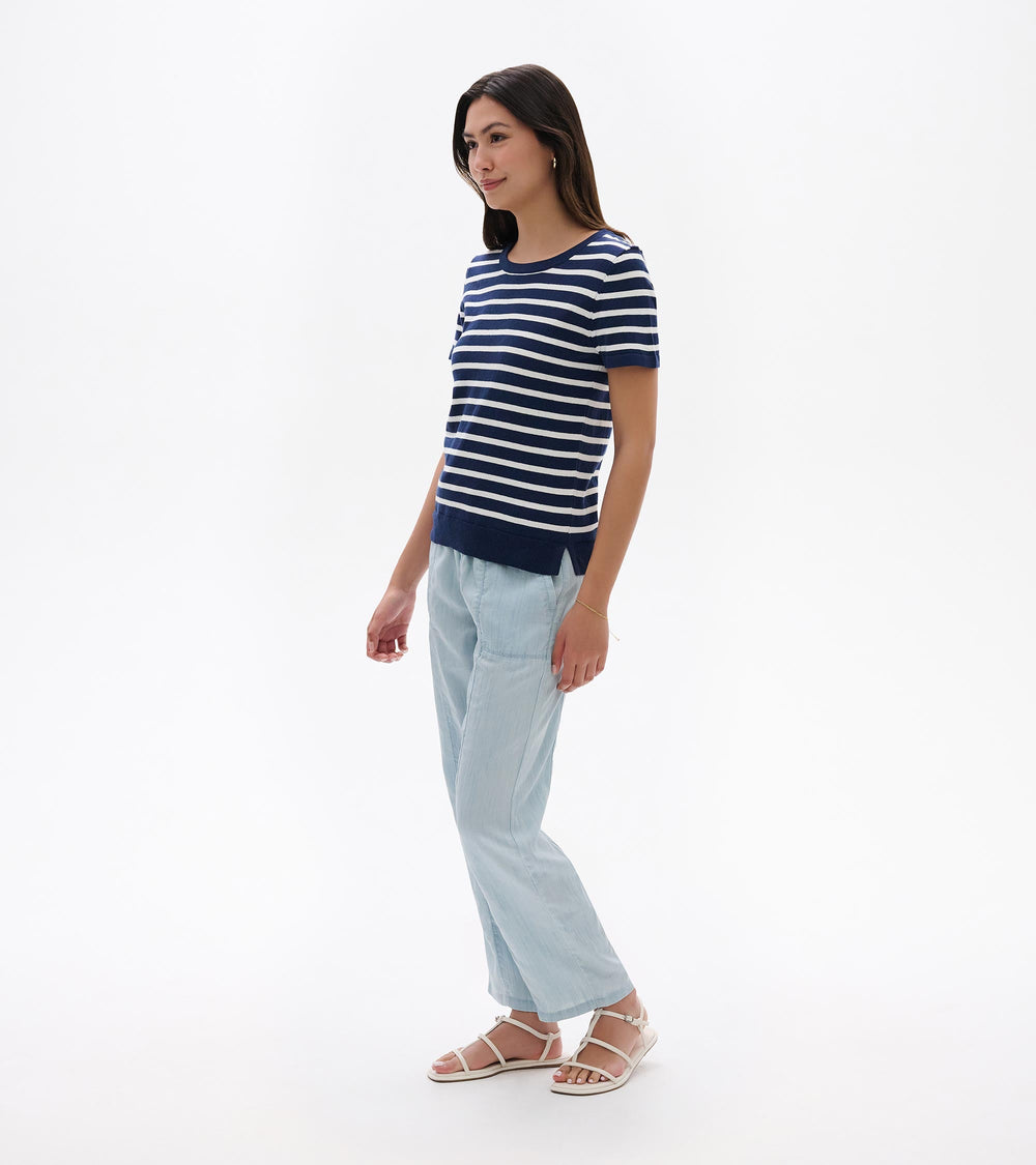 Simone Knit Tee - Navy & White Stripes | Hatley Onsale Women