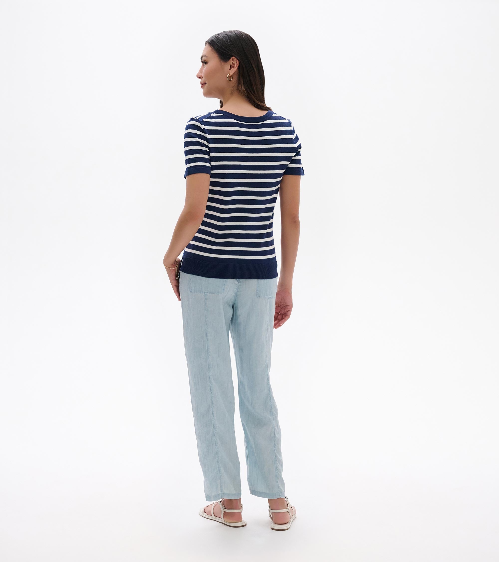 Simone Knit Tee - Navy & White Stripes | Hatley Onsale Women