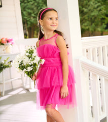 Girls Fuchsia Tulle Party Dress | Hatley Girls