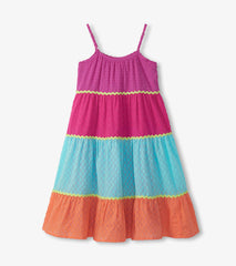 Girls Rainbow Color Block Strappy Midi Dress | Hatley Discount Girls