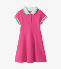 Girls Raspberry Rose Pique Polo Dress | Hatley For Girls