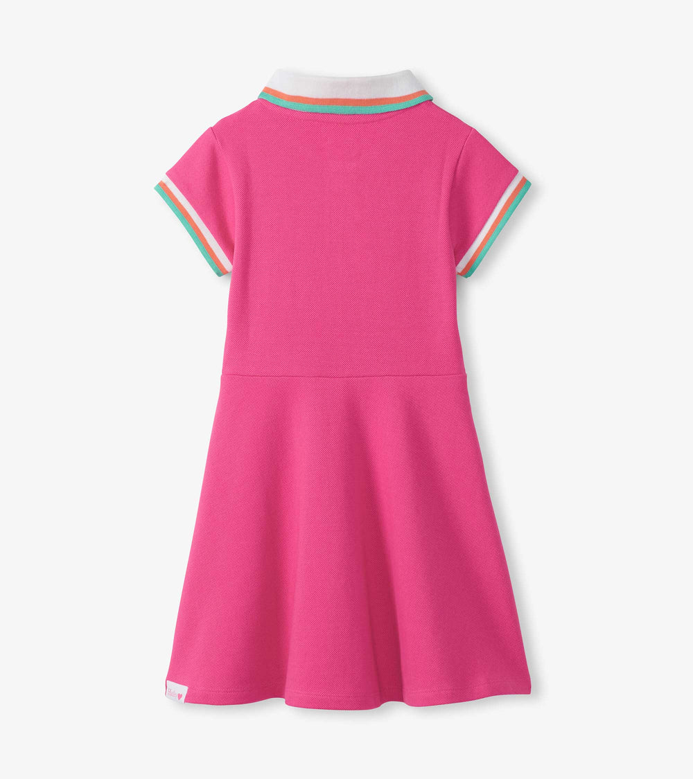 Girls Raspberry Rose Pique Polo Dress | Hatley For Girls
