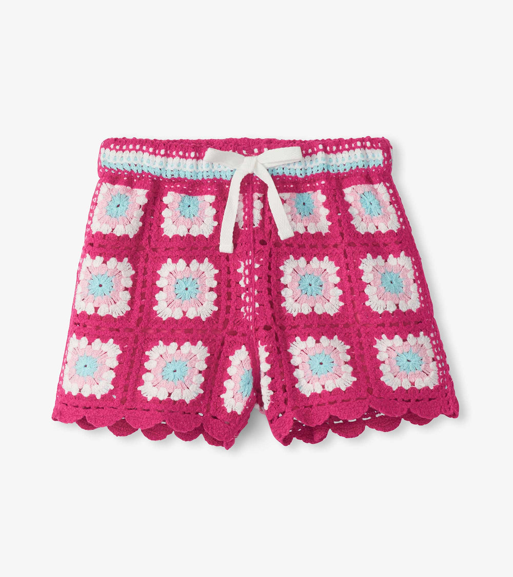 Girls Raspberry Rose Crochet Shorts | Hatley Sale Girls