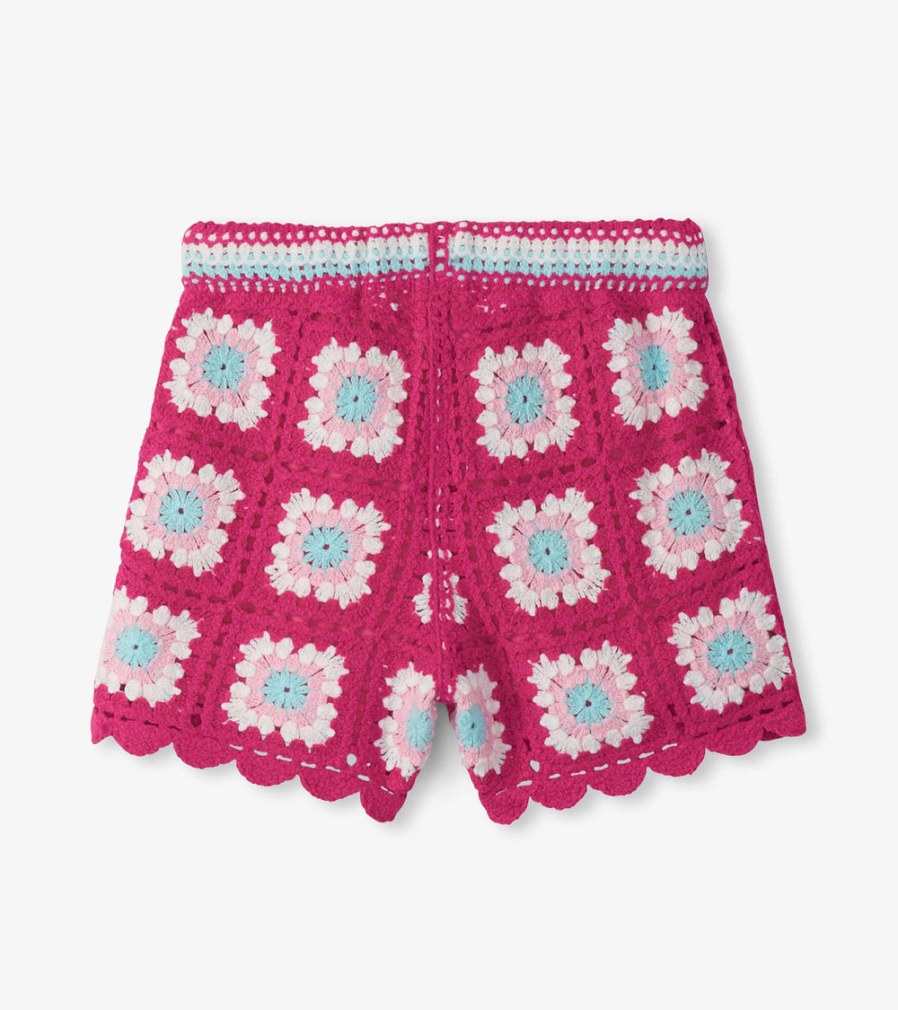 Girls Raspberry Rose Crochet Shorts | Hatley Sale Girls
