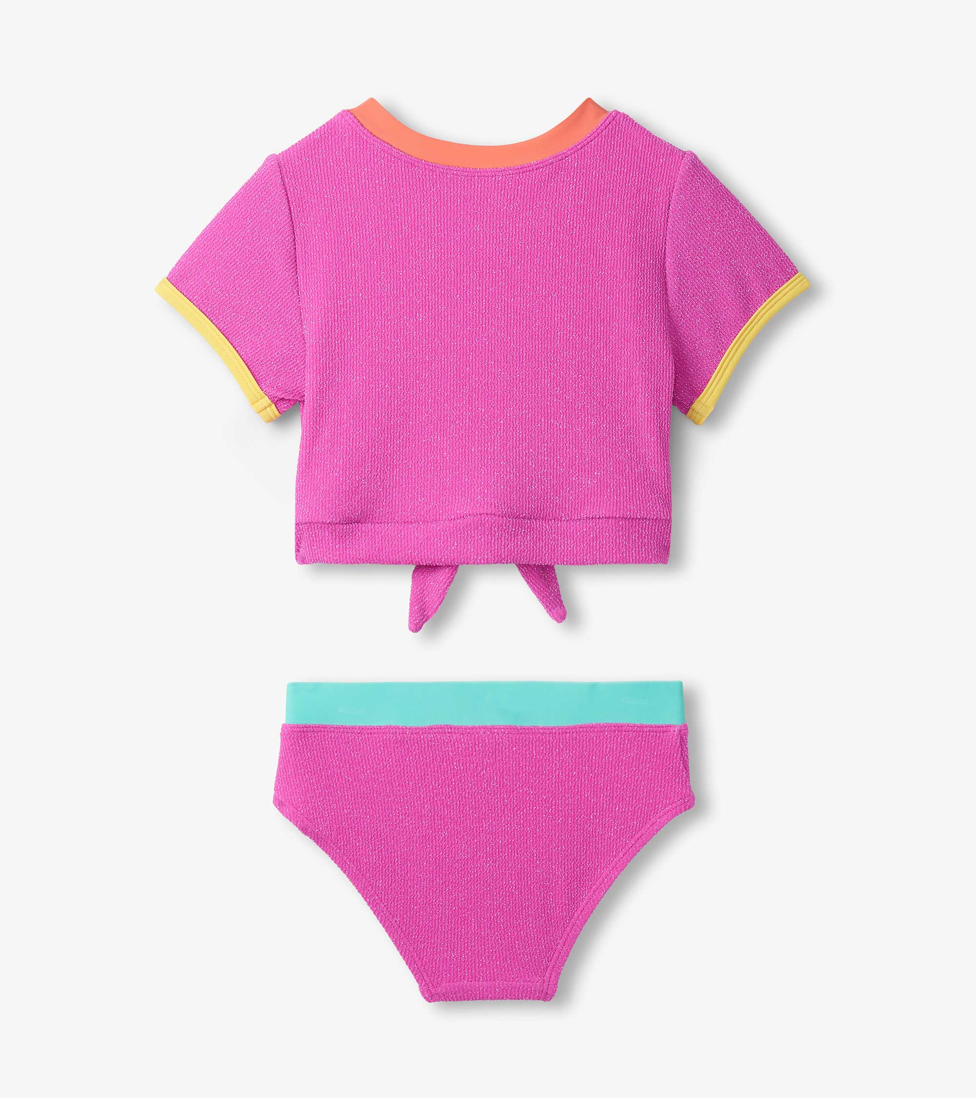 Girls Hot Pink Tie-Front Two-Piece Swimsuit | Hatley