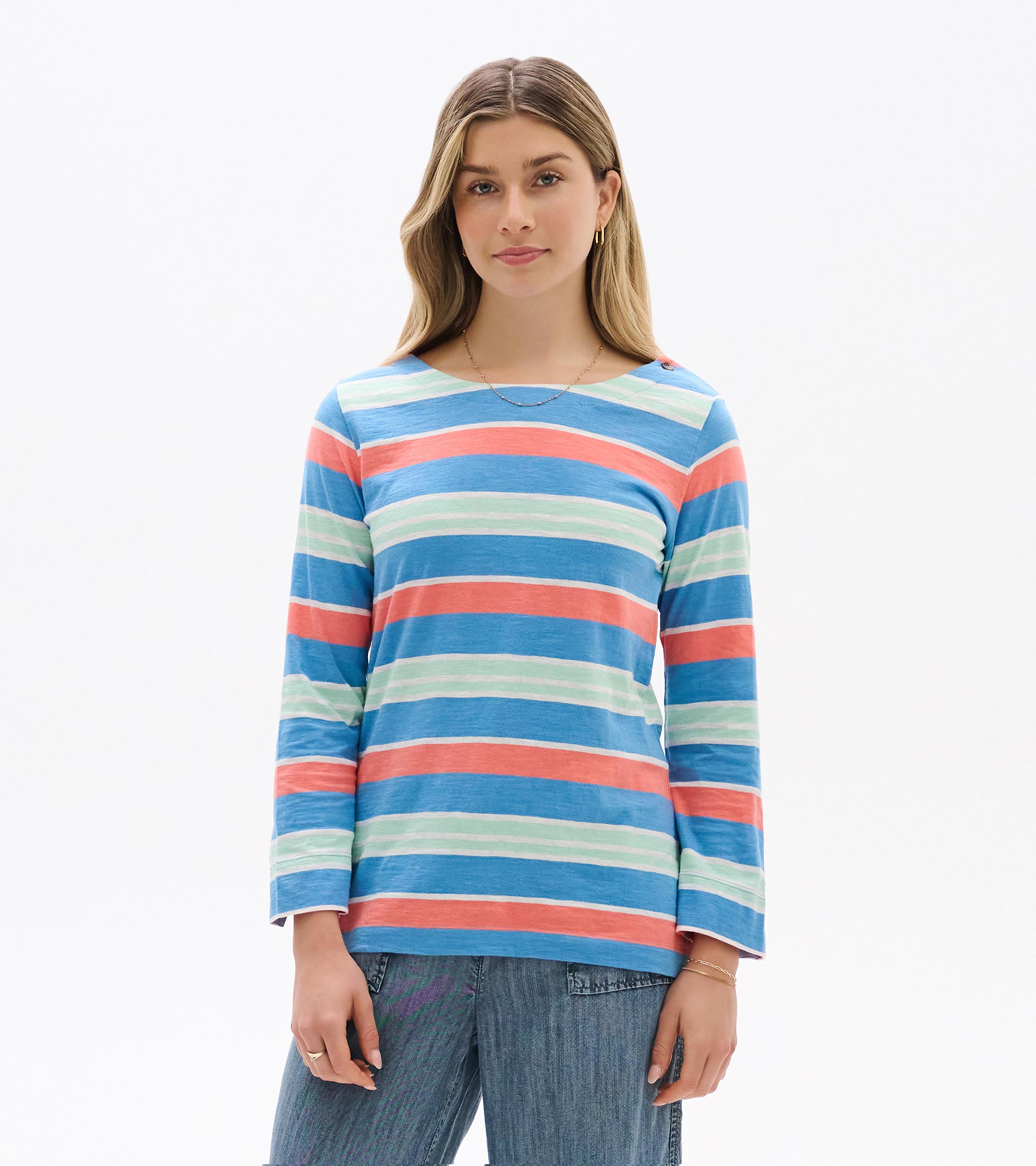 Button Breton - Azure Stripes | Hatley For Women