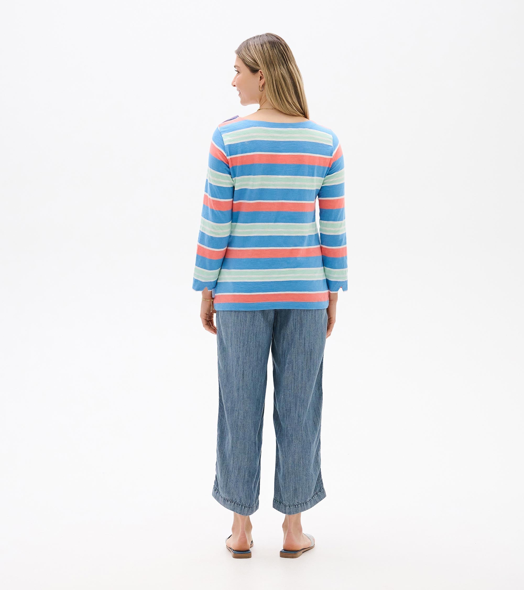 Button Breton - Azure Stripes | Hatley For Women